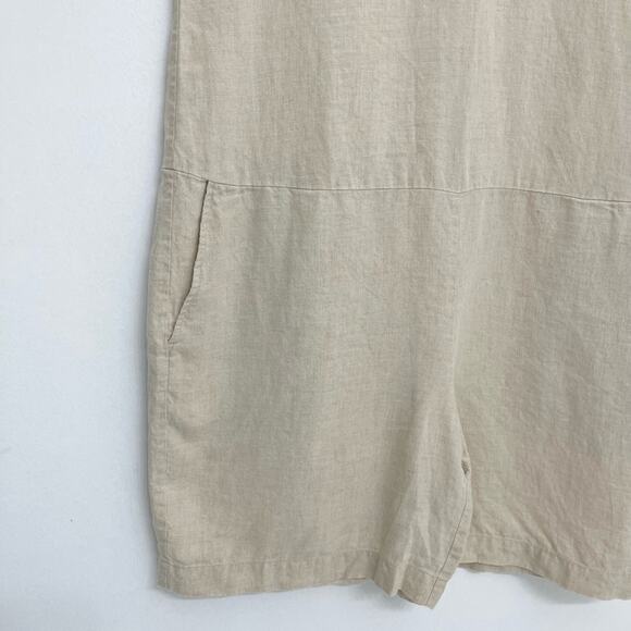 Eileen Fisher Organic Linen Relaxed Romper/Jumpsuit Women’s s Size Large - Picture 10 of 13
